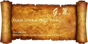 Gyuricska Mária névjegykártya
